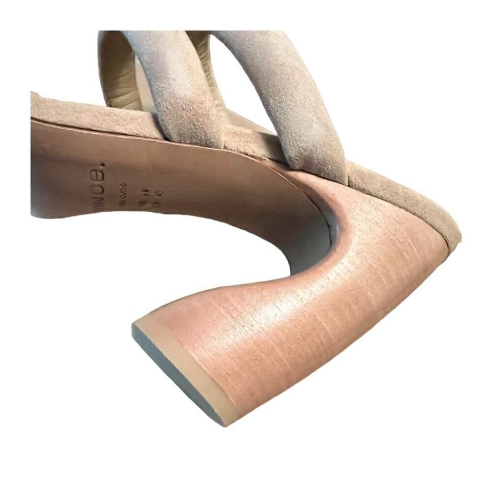 Vince Womens Tan Suede Strappy Open Toe Slip On Block Heel Sandals Sz 7.5 M New - Picture 7 of 14